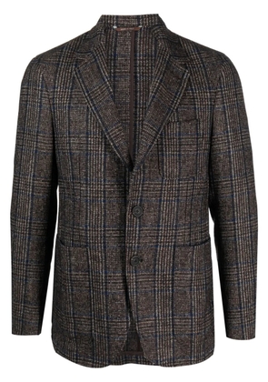 Canali plaid-check single-breasted blazer - Brown
