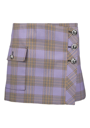 Rabanne checked pleated skirt - Purple