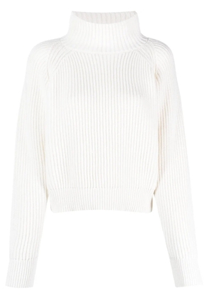 Lorena Antoniazzi ribbed-knit high-neck jumper - White