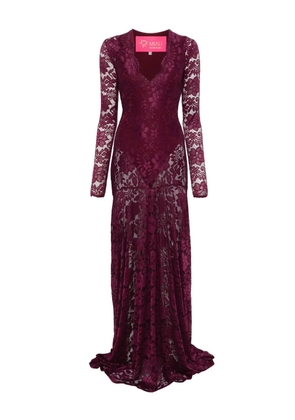 MIAU by Clara Rotescu Juniper lace long-sleeved dress - Red