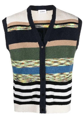 Soulland slogan-print knitted vest - Blue