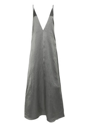 Alysi V-neck satin maxi dress - Grey