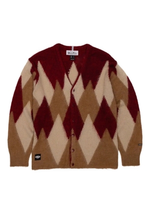 MANASTASH diamond-pattern cardigan - Brown