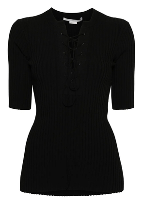 Stella McCartney lace-up ribbed top - Black