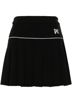 Palm Angels monogram pleated skirt - Black