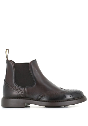 Doucal's perforated ankle boots - Brown