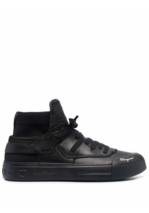 Ferragamo high-top leather sneakers - Black