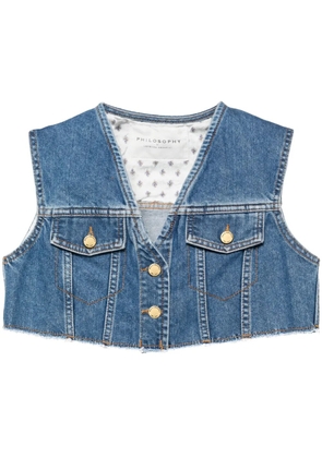 Philosophy Di Lorenzo Serafini cropped denim gilet - Blue