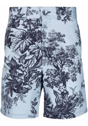 ERDEM floral-print Bermuda shorts - Blue