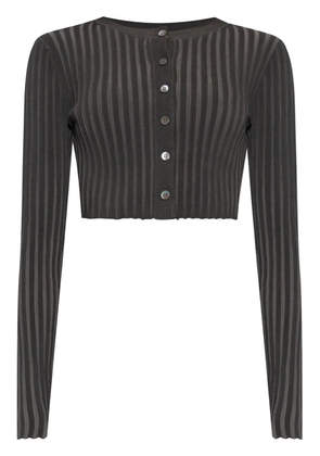 Alexander Wang ribbed cropped cardigan - Black