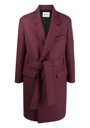 AMBUSH belted single-breasted coat - Red
