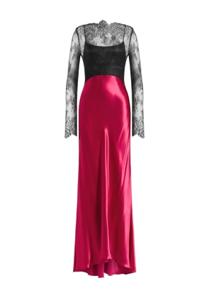 Alberta Ferretti lace-panel maxi dress - Pink