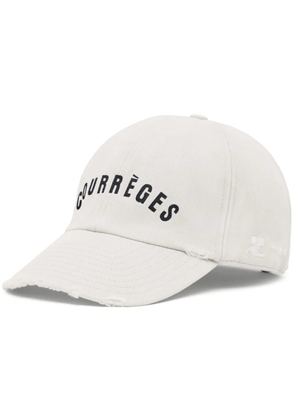 Courrèges logo-embroidered cotton baseball cap - Neutrals