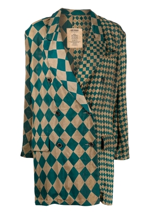 Uma Wang multi-print tailored coat - Green
