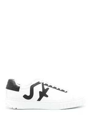 Ferragamo Sf leather lace up trainers - White