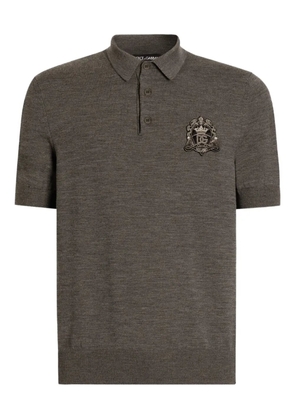 Dolce & Gabbana appliqué short-sleeve polo shirt - Grey