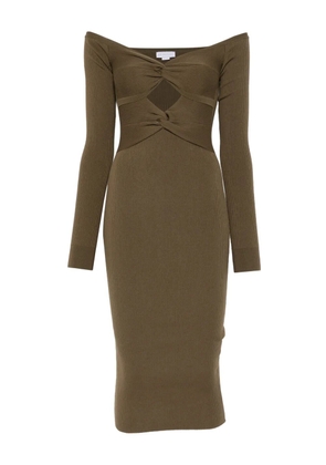 Stella McCartney ribbed twisted wool midi dress - Green