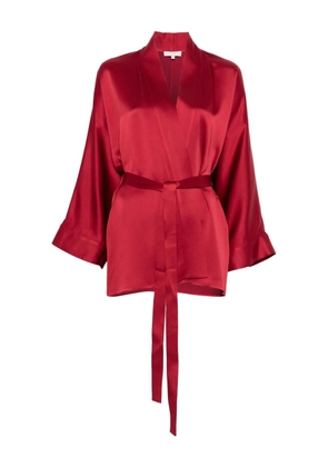Antonelli satin-panelled wrap jacket - Red