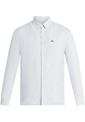 Lacoste logo-appliqué striped shirt - Blue