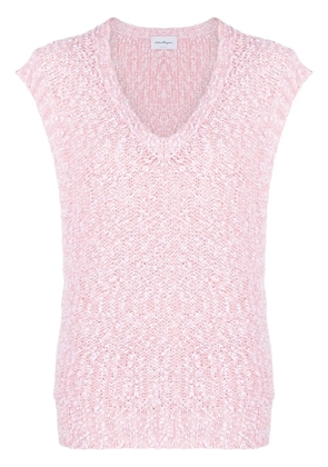 Ferragamo knitted bouclé top - Pink