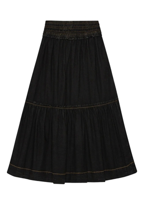 GANNI panelled A-line skirt - Black
