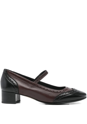 lorena paggi leather brogue pumps - Black