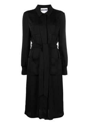 Moschino monogram-print shirt dress - Blue