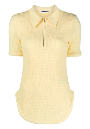 Jil Sander half-zip gaufre polo shirt - Yellow