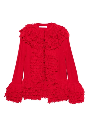 Rokh ruffled fringe cardigan - Red