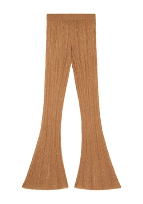 Alanui Desert Drift cable-knit trousers - Brown