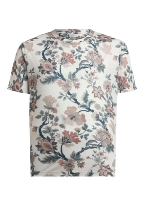 ETRO floral-print T-shirt - Neutrals