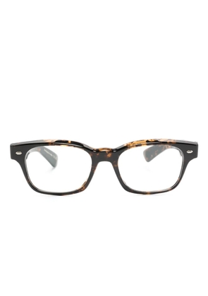 Oliver Peoples tortoiseshell-effect rectangle-frame glasses - Brown