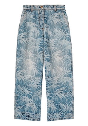 Palm Angels palm tree-print jeans - Blue
