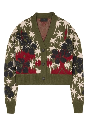Alanui Hibiscus Bloom cardigan - Green