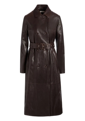 Bally belted leather coat - Brown