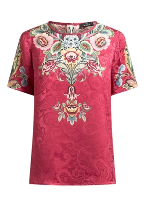 ETRO floral-print T-shirt - Red