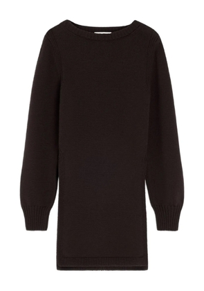 LEMAIRE side-slit crew-neck sweater - Brown