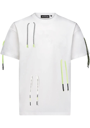 Mostly Heard Rarely Seen drawstring-embellished cotton T-shirt - White