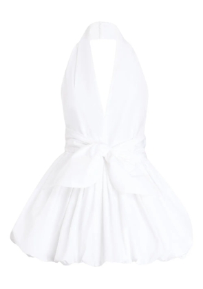 Patou knot V-neck mini dress - White
