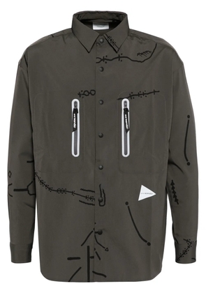 and Wander Daijiro OHARA map key print shirt - Grey