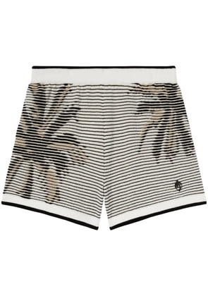 Palm Angels palms-jacquard kniited shorts - White