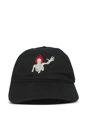 Melt embroidered skeleton cap hat - Black
