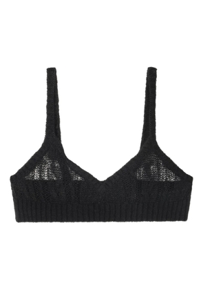 Alanui Desert Drift open-knit wool top - Black