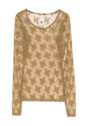 IMPERIAL floral-lace long-sleeve top - Green