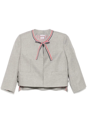 Thom Browne flannel cropped jacket - Grey