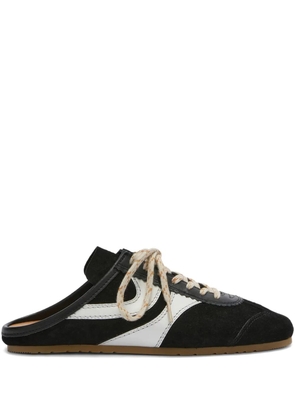 DRIES VAN NOTEN suede-stripe sneaker mules - Black