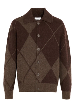 Barrie argyle-pattern button cardigan - Brown