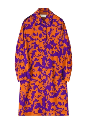 DRIES VAN NOTEN floral satin coat - Orange