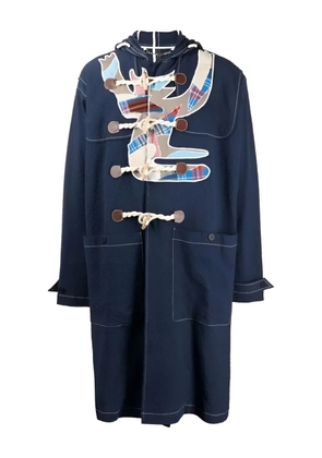 Charles Jeffrey Loverboy hooded patchwork duffle coat - Blue