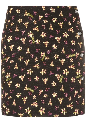 ROTATE BIRGER CHRISTENSEN floral-pattern jacquard miniskirt - Black